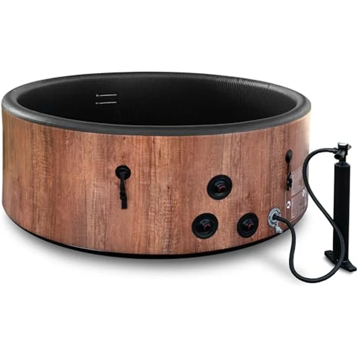 COIL Aufblasbarer Whirlpool SPA, Hydromassage mit 129 Düsen, für 4 Personen, 150 cm, Oak – Bild 4