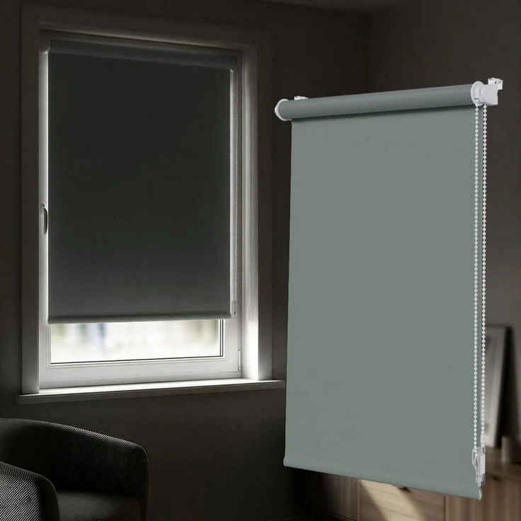 Verdunklungsrollo Klemmfix Tenebra Verdunkelungsrollo, 35 x 160 cm, grau, Victoria M, blickdicht, ohne Bohren, in Führungsschienen, Klemmfix, Verdunkelung, Mit Magnet. energiesparend – Bild 2