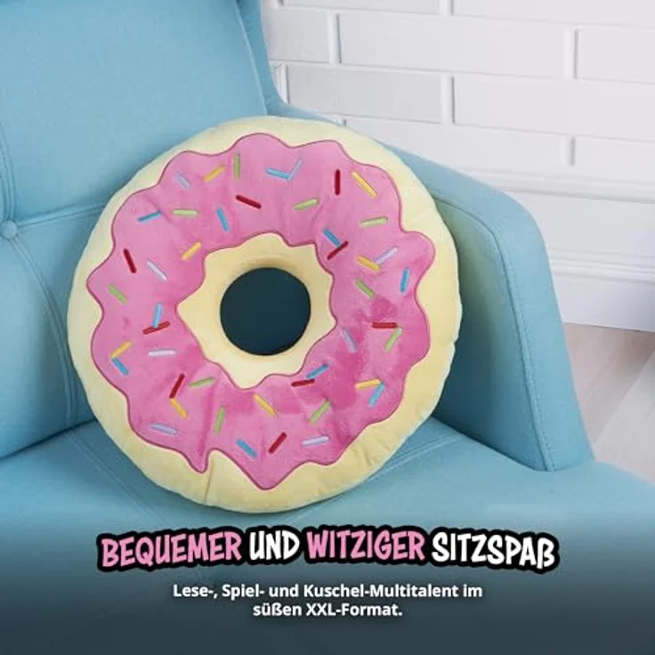 United Labels® Dekokissen Donut Kissen Plüsch Dekokissen Zierkissen rundes Kopfkissen 40 cm – Bild 5