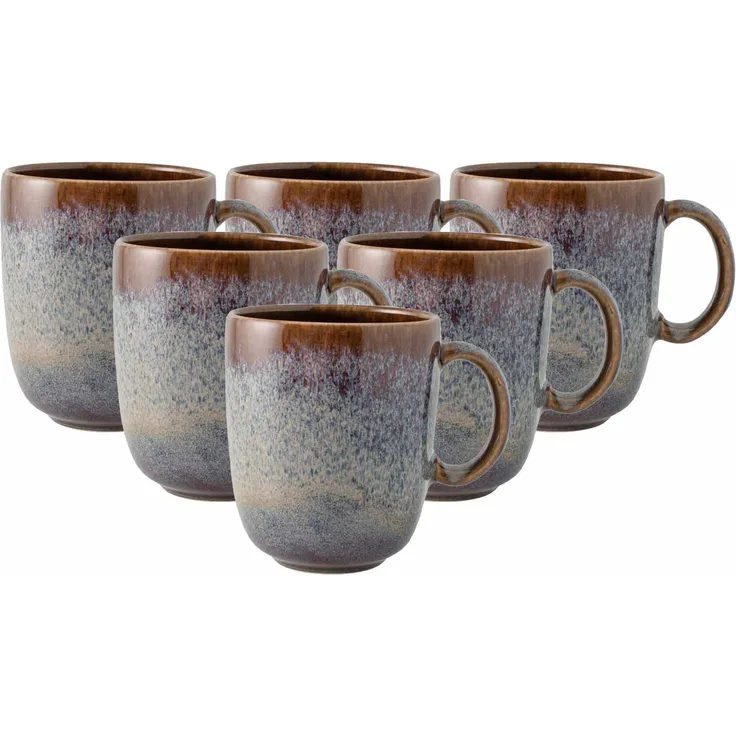 like. by Villeroy & Boch Lave beige Becher mit Henkel 400 ml 6er Set