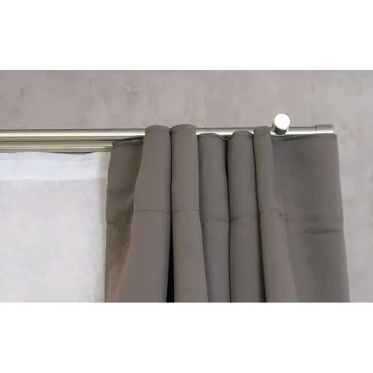 iso-design Gardinenstange Innenlauf 2-läufig 16 mm Farbe Edelstahl Wandmontage, Ø 16 mm, 2-läufig, Fixmaß, mit Bohren, Aluminium – Bild 4