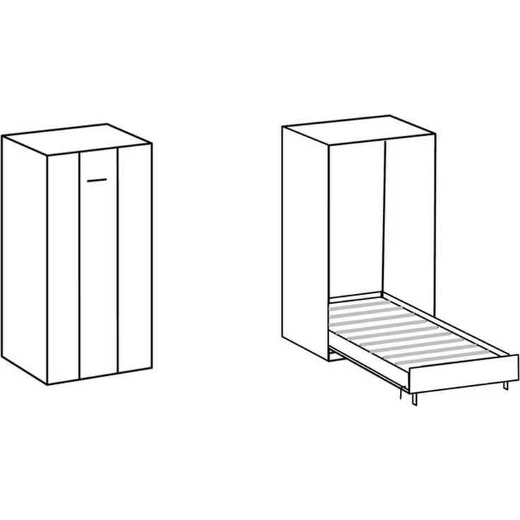 Vertikal-Klappbett JUIST, 120x200 cm – Bild 4
