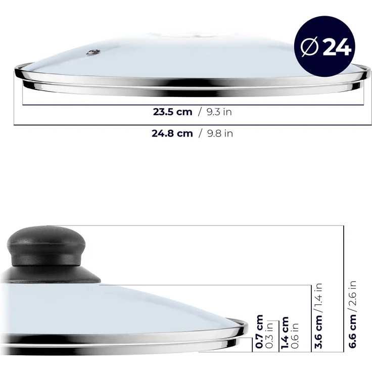KADAX Glasdeckel für Topf und Bratpfanne 16 cm + 20 cm – Bild 4