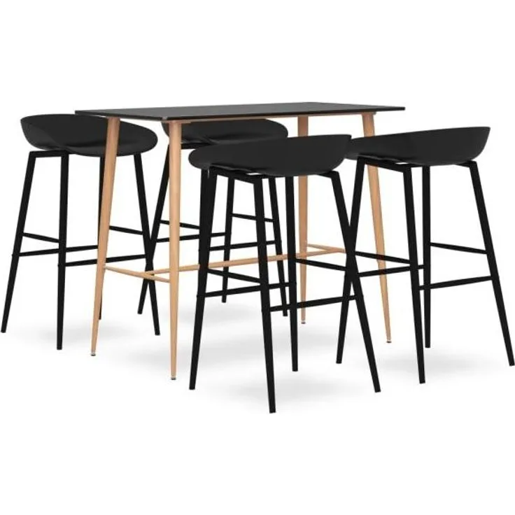 vidaXL 5-tlg. Bar-Set Schwarz [3057465]