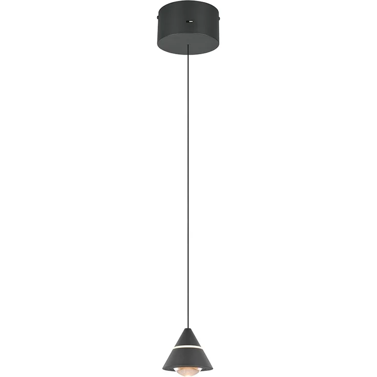 Kleine LED Pendelleuchte ROMEO höhenverstellbar, einflammig, Schwarz Ø 10cm – Bild 2