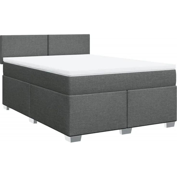 vidaXL Boxspringbett mit Matratze Dunkelgrau 140x200 cm Stoff 3285905 – Bild 2