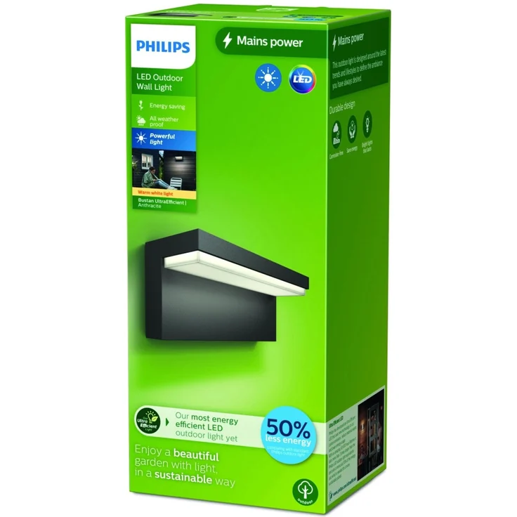 Philips LED Außenwandleuchte Bustan anthrazit warmweiß – Bild 7