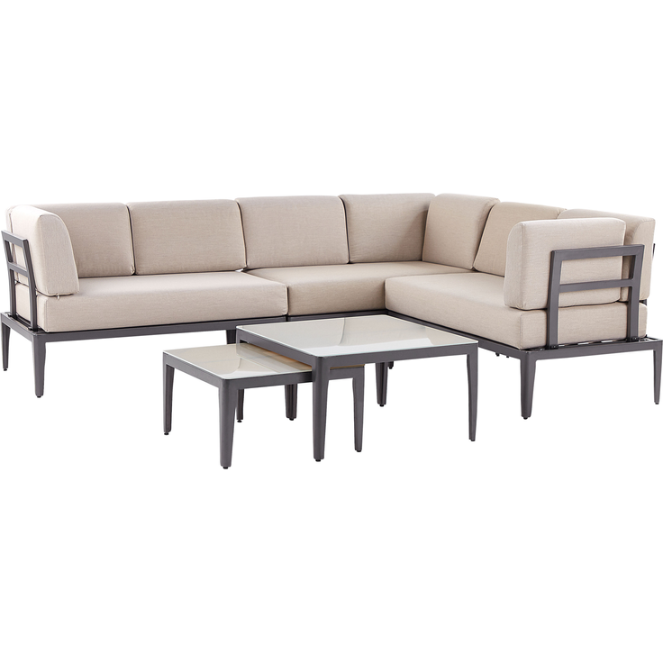 Ecksofa Lounge Set RIMA III Metall Beige – Bild 4