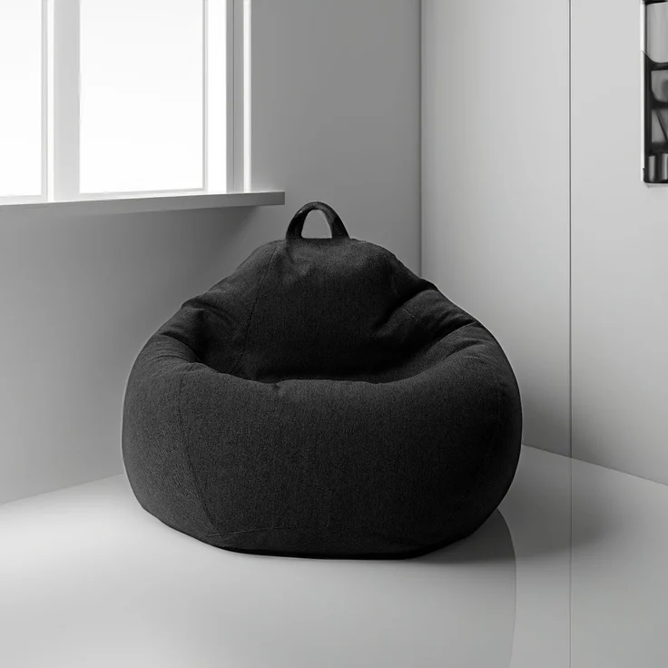 AD.CON Sitzsack mit Füllung, Schwarz, 100 x 120 x 50 300L, Styropor-Regranulat – Bild 6