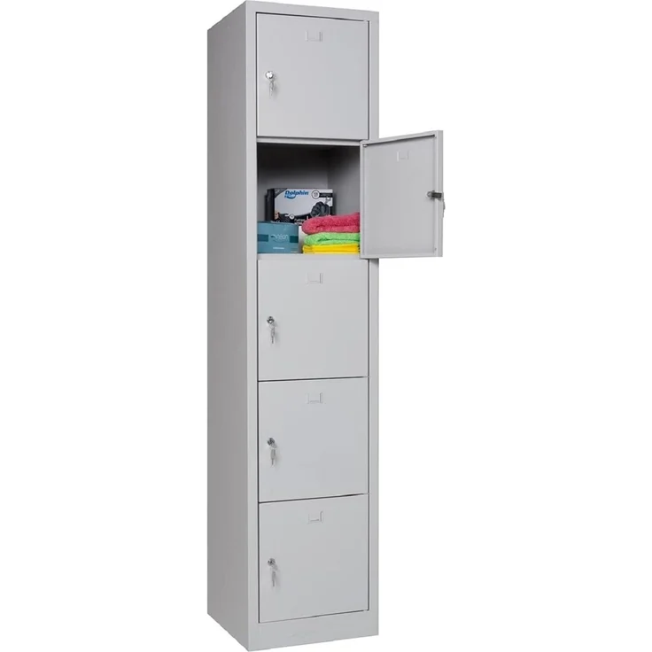 Schließfachschrank grau 5-türig – Bild 4