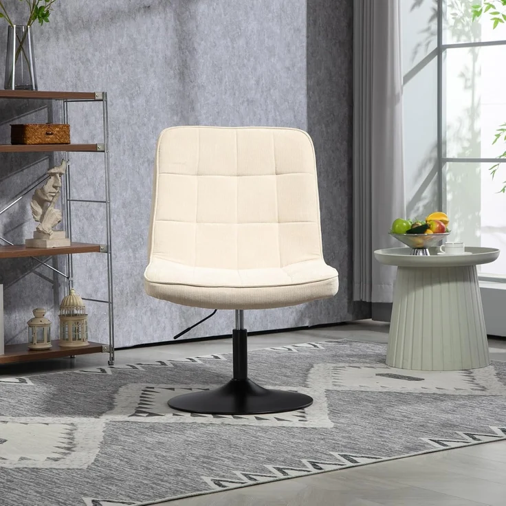 SVITA Loungesessel HENRY, gepolstert, 360° drehbar, mit Cordbezug, Beige – Bild 5