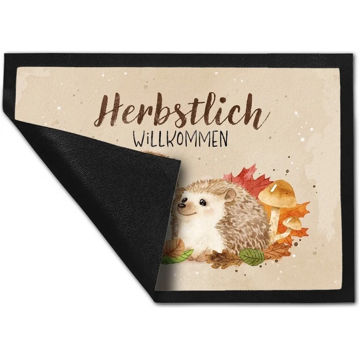 speecheese Fußmatte Igel Paar Fußmatte in 35x50 cm mit Spruch Herbstlich Willkommen – Bild 2