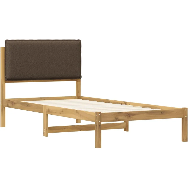 vidaXL Bettgestell mit gepolstertem Kopfteil Weiß gewaschen und Taupe 903937 – Bild 3