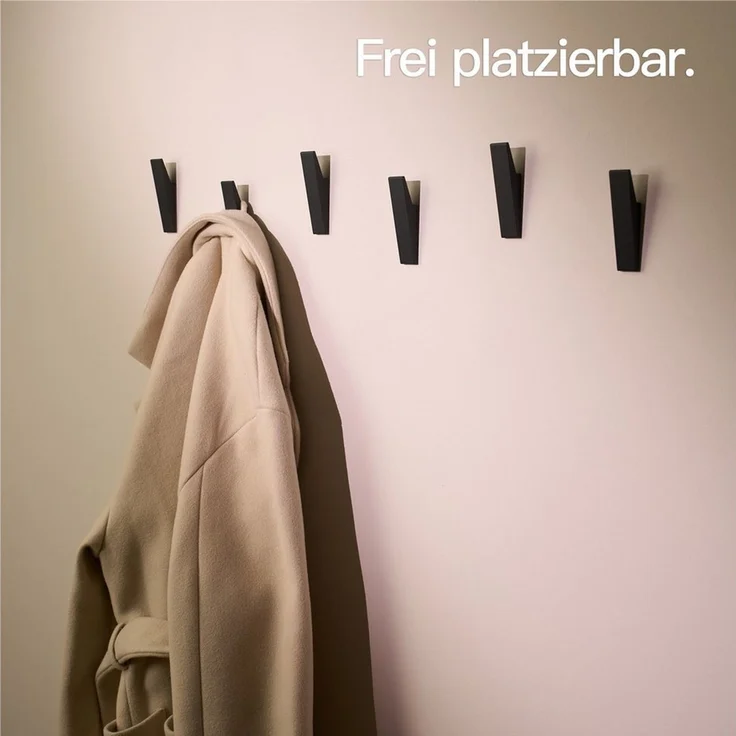 Designfabrik Hamburg Garderobenhaken Set mit versteckter Verschraubung (4 St) – Bild 3