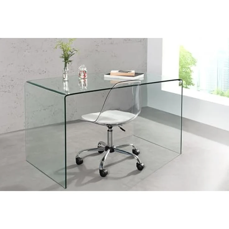 riess-ambiente Schreibtisch FANTOME 120cm transparent, Arbeitszimmer · Glas · Modern Design · Home Office – Bild 2