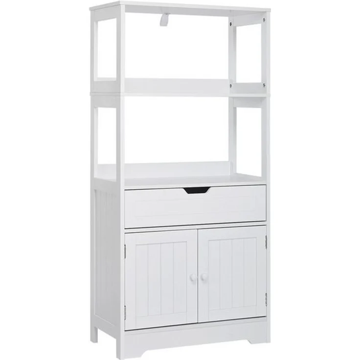 Mondeer Badkommode Badezimmerschrank, Badschrank, Aufbewahrungsschrank, 60 x 30 x 121cm, weiß – Bild 4