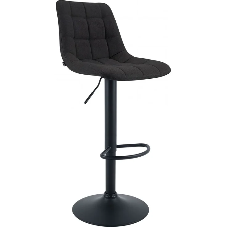CLP Barhocker Mapun höhenverstellbarer Tresenhocker drehbar mit Polsterung,schwarz Stoff – Bild 1