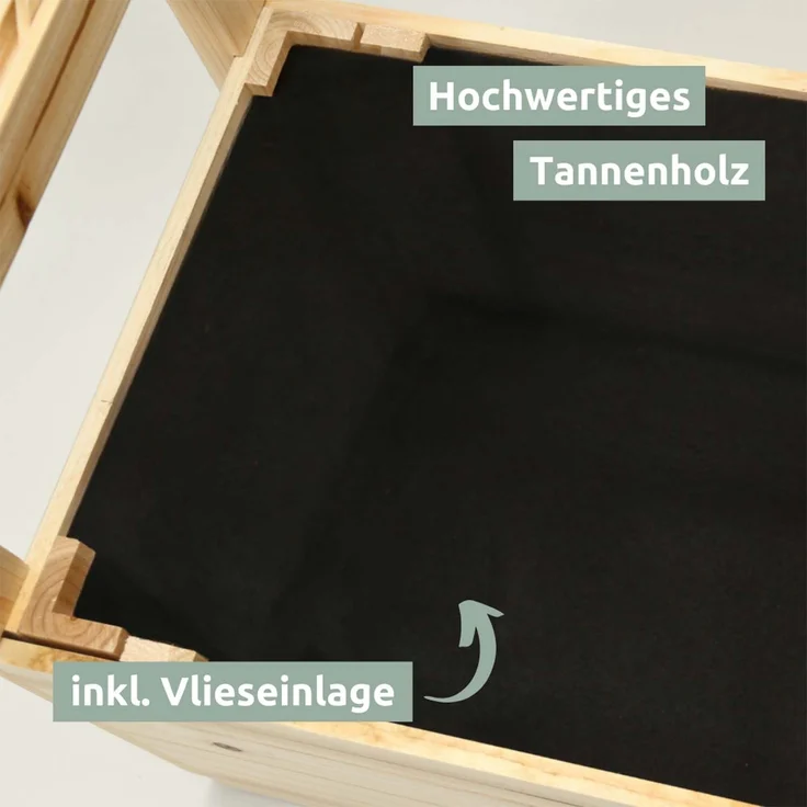 2er Set Pflanzkästen mit Rankgittern & Dach - Tannenholz - 128 x 44 x 103cm – Bild 7