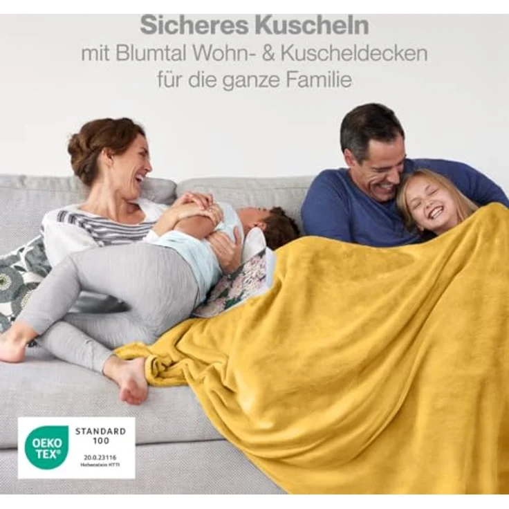 Wohndecke Kuschelige Fleecedecke, Oeko-Tex zertifizierte Decke, Blumtal – Bild 3