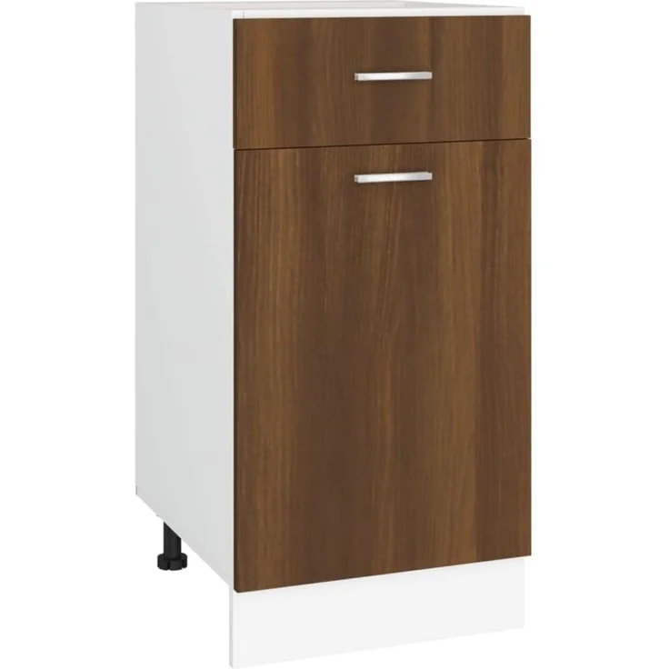 vidaXL Unterschrank, Küchenschrank mit Schublade 2 Fächern, Geschirrschrank für Küche, Küchenunterschrank Schrank Küchenmöbel, Braun Eichen-Optik – Bild 1