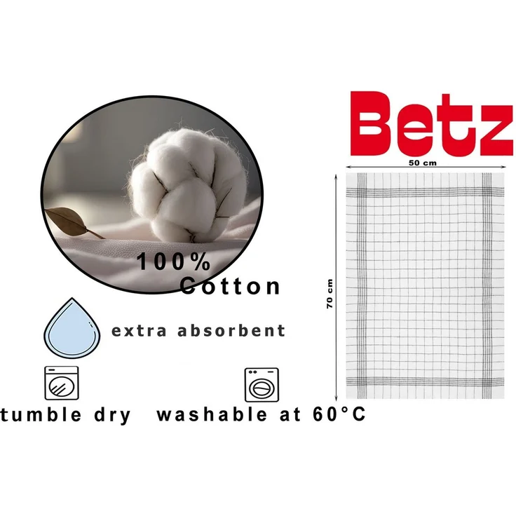 Betz Geschirrtuch 20er Set 50x70cm Geschirrtücher BW, (Set, 5-tlg, Geschirrtücher Küchentücher Handtücher), extrem strapazierfähig saugstark trocknergeeignet Gastronomiequalität – Bild 2