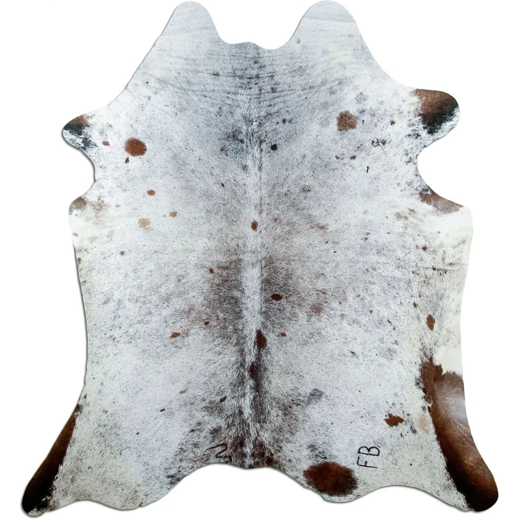 Kuhfell - L212 x B189 cm - weiß silbergrau braun – Bild 1
