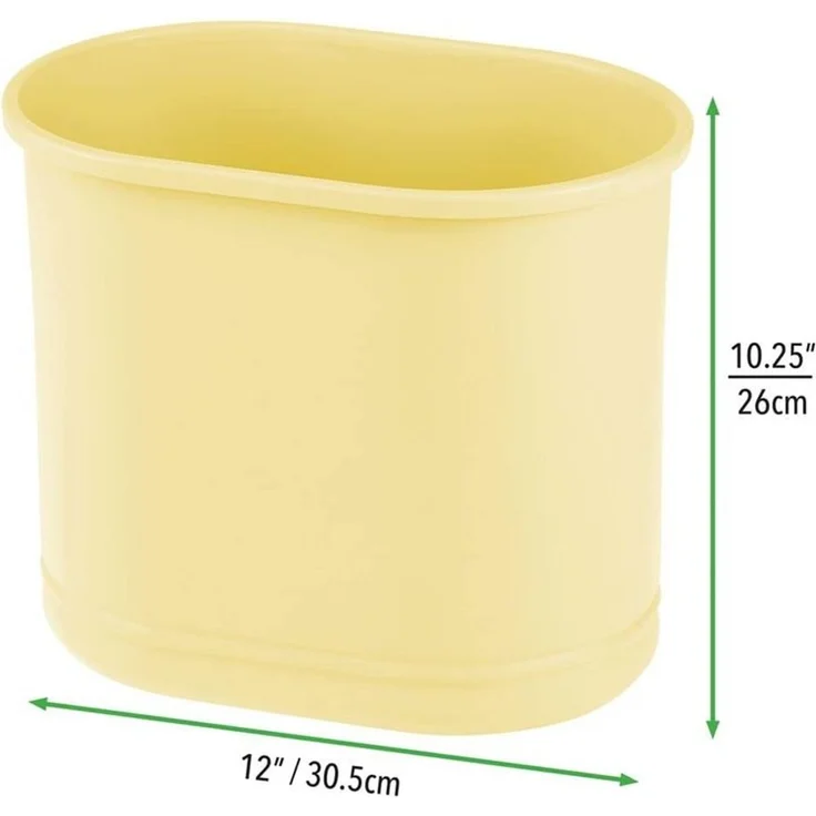 Mülleimer oval Metall gelb Abfalleimer Bad Büro 30cm rostfrei mDesign – Bild 2