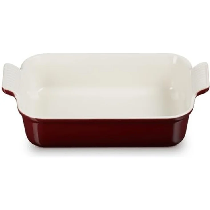 Le Creuset Tradition Rechteckige Auflaufform Steinzeug 32cm garnet – Bild 2