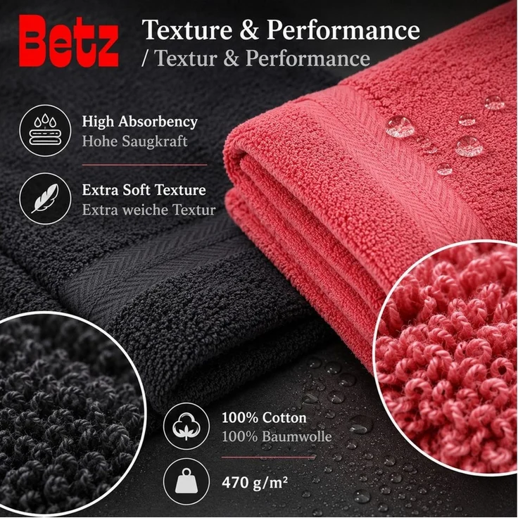 Betz Handtücher Premium Handtuch-Set 12-tlg, 100% Baumwolle (Set, 12-St), Duschtücher,Handtücher, Gästetücher, Seiftücher,Waschhandschuhe – Bild 4