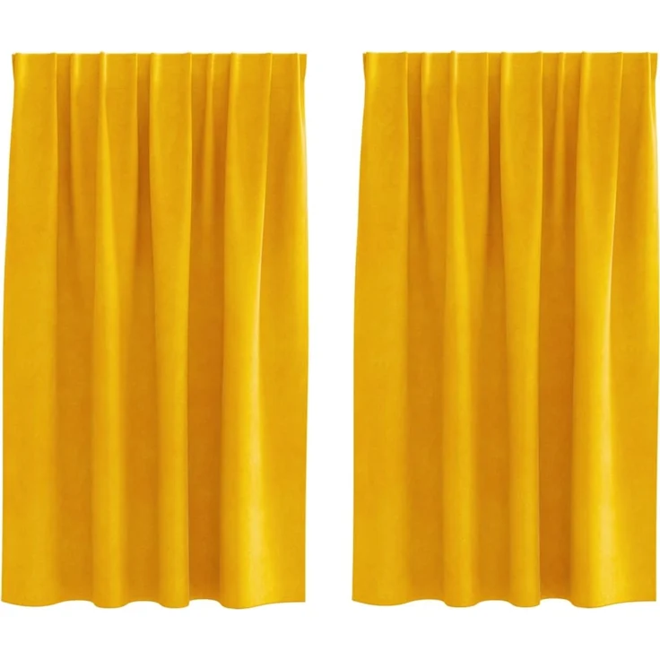 vidaXL Vorhänge 2 stk. Senfgelb 140 x 140 cm Samt 4107273 – Bild 2