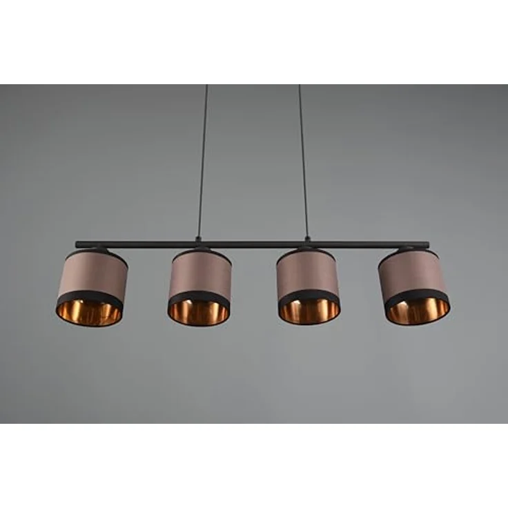 Reality Pendelleuchte Davos, 4-flammig, Schwarz Matt, 75 cm x 12 cm, elegante Textilgestaltung, energiesparend mit LED-Leuchtmitteln – Bild 10