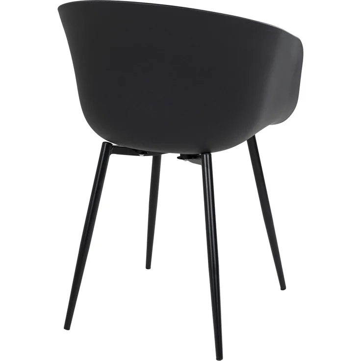 House Nordic Esszimmerstuhl, schwarz mit schwarzen Beinen - 2er set – Bild 4