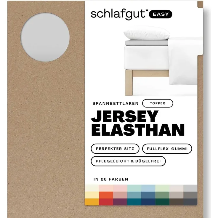 Schlafgut Spannbettlaken EASY Jersey Elasthan Topper, Jersey, Gummizug: rundum, (1 Stück), MADE IN GREEN by OEKO-TEX®