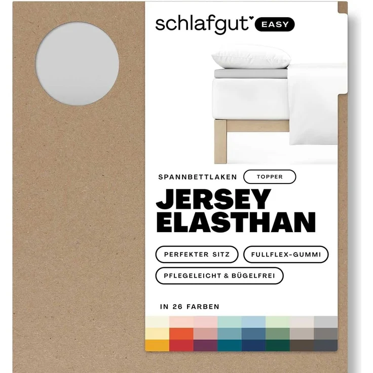 Schlafgut Spannbettlaken EASY Jersey Elasthan Topper, Jersey, Gummizug: rundum, (1 Stück), MADE IN GREEN by OEKO-TEX® – Bild 1