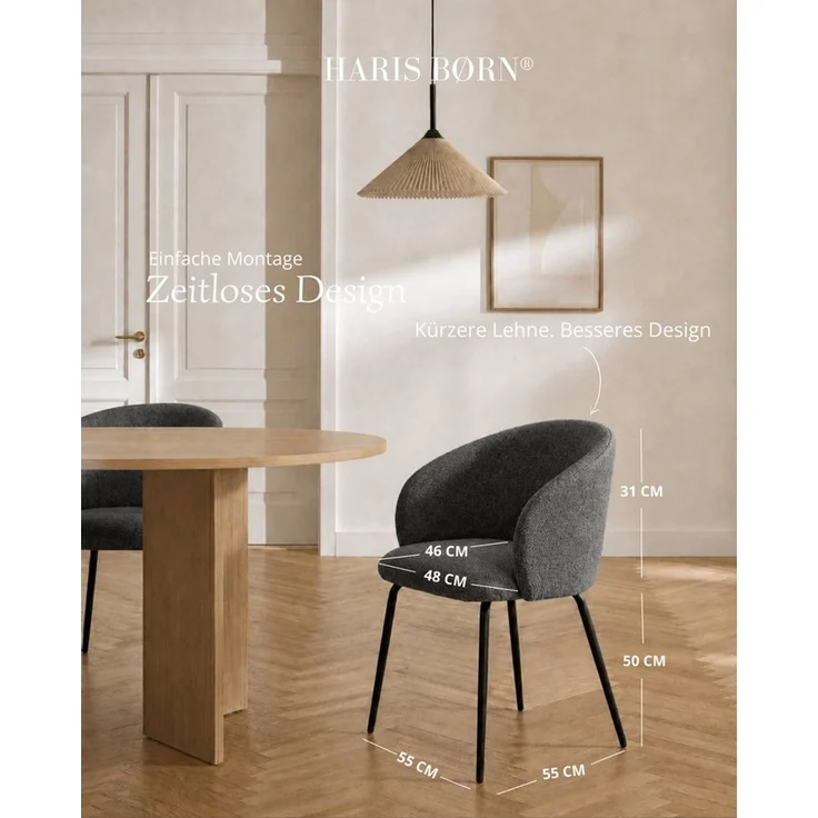 Haris Børn Esszimmerstuhl mit Armlehnen - Hochwertige Polsterstühle für Esszimmer (Set, 4 St), Premium Esszimmer Stühle & Wohnzimmer Stühle – Bild 2