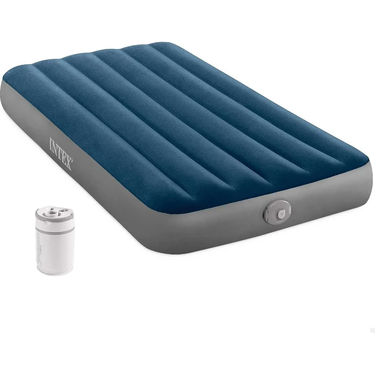 INTEX INTEX Luftbett mit Pumpe 99 x 191 x 25 cm Dunkelblau und Grau 42035638 – Bild 1