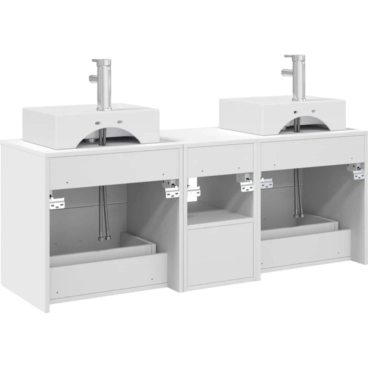 vidaXL Badezimmerschrank-Set 3 stk. Weiß 129 x 41 x 79,5 cm 3405835 – Bild 8