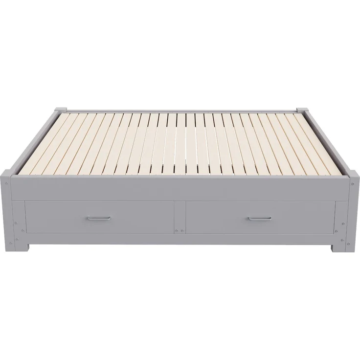 ZUBALIYA Tagesbett 90/180 × 190 cm, Holz, Ausziehbett, Schubladen, Lattenrost, Grau – Bild 15