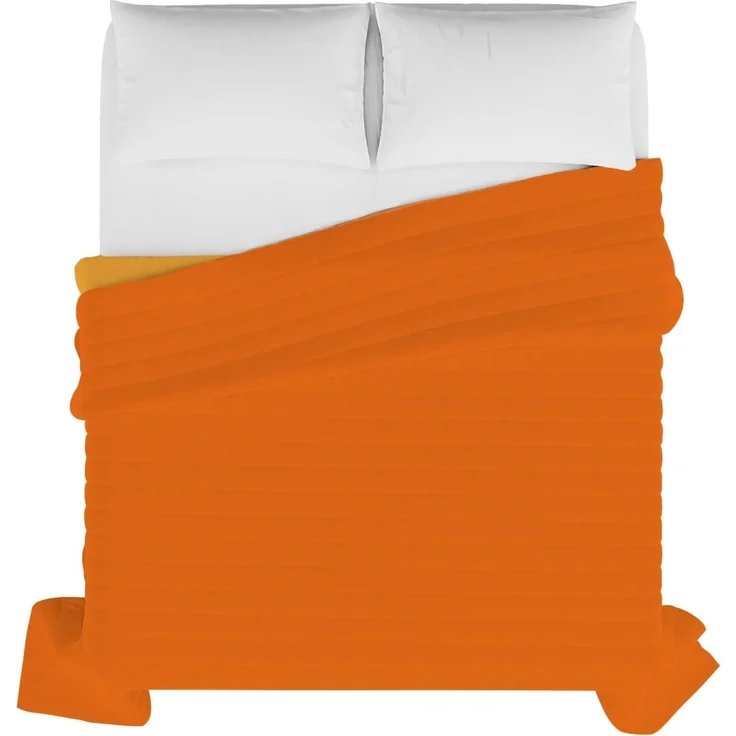 Italian Bed Linen Elegant Sommer Steppdecke orange/gelb, 100% Mikrofaser, 260x270 cm