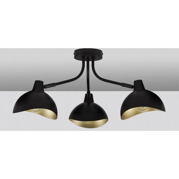 Nova Luce 9555807 GETI Deckenleuchte mit Leuchtenarm 3-flammig Schwarz Gold E14 – Bild 3