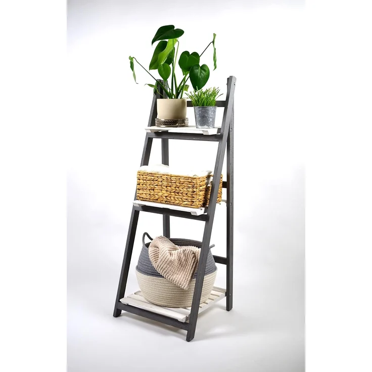 Kobolo Regal Stufenregal WHITE-GREY aus Paulownia-Holz – Bild 4