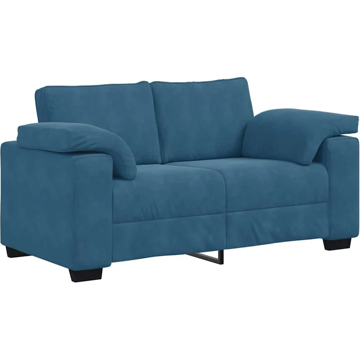 vidaXL Zweisitzer-Sofa Blau 160x77x82 cm Samt 4105266 – Bild 1