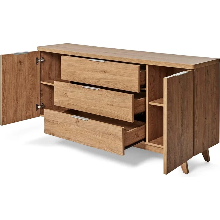 Jahnke Sideboard, Engineered Wood, Montana Eiche Nb, One Size – Bild 7
