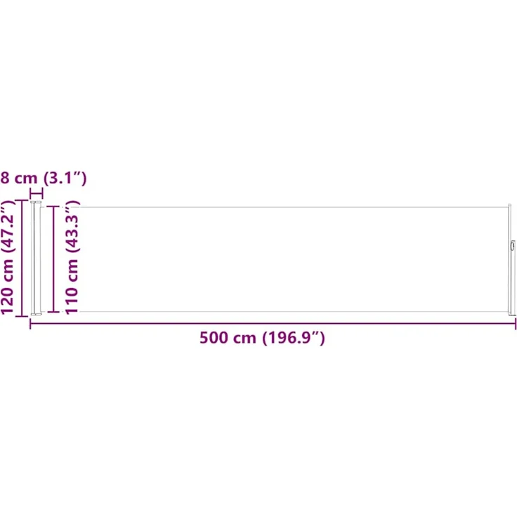 vidaXL Ausziehbare Seitenmarkise 117×514 cm Braun 48393 – Bild 12
