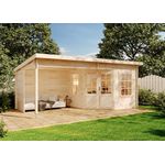 Alpholz Holz Gartenhaus Carl 28 | Natur | 339x600x235 cm