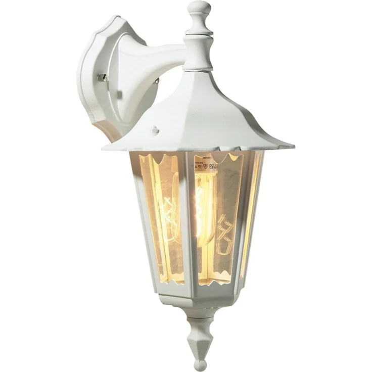 Kleine Außenwandleuchte FIRENZE, E27, Aluminium weiß, Höhe 39cm – Bild 2