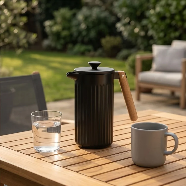 Bodum Kaffeebereiter DOURO Porzellan 8 Tassen 1.0 Liter Schwarz – Bild 4