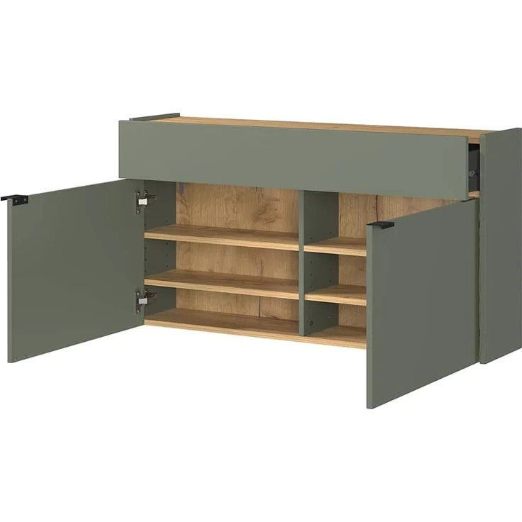 Lomadox Garderoben-Set ABERDEEN-01, (Spar-Set, 4-St), in grün mit Eiche, ideal für schmale Flure, mit 2 Garderobenpaneelen – Bild 4
