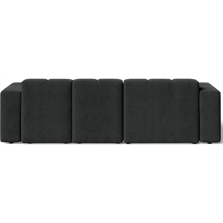 GRAINGOLD Ecksofa Loopo, Couch L-Form mit Wellenfeder, Velour-Stoff, Schwarz, Links – Bild 9