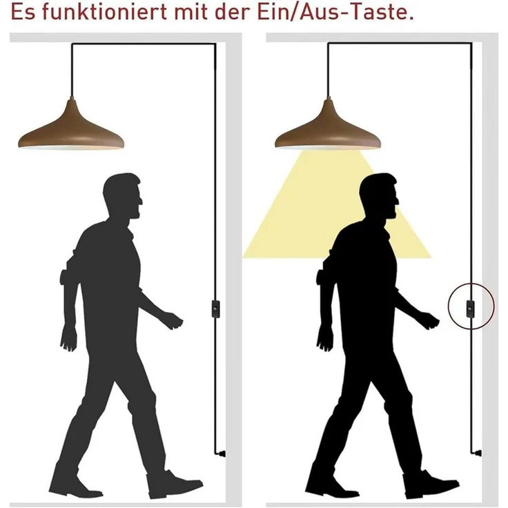Bamyum Pendelleuchte Champion Pendelleuchte mit Stecker 35 cm, Metall mit 450 cm Kabel, ohne Leuchtmittel – Bild 2